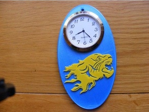 llameante león reloj 3d print model - Mito3D