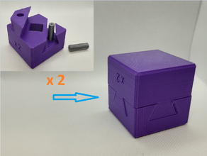 encadenado caja rompecabezas cubo disección encajar 3d print model - Mito3D