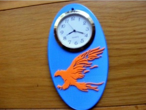 flaming eagle clock 3d print model - Mito3D