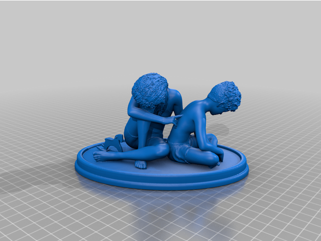 brother sister child figure statue 3D print model - Mito3D