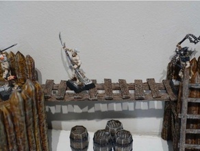 legna passerella età sigmar ponte dungeon draghi infinito uccidere squadra scala miniatura miniature mordheim necromunda assedio grido guerra warhammer 40k fantasia 3d print model - Mito3D