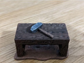 petit rugueux marteau dandd Jeux miniature table outil Table travail 3d print model - Mito3D