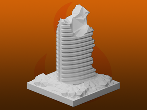 greeblecity ruins skyscraper xiv greeblecityruins 3d print model - Mito3D