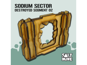 sodium sector - destroyed wall 01 3mm mdf lasercut building modular scenery wargaming terrain warhammer warhammer40k 40k 3d print model - Mito3D