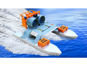 rc aerobarco ventilador motores lâmina barco motor Esc velozes jato rádio controle veículos Rapidez 3d print model - Mito3D