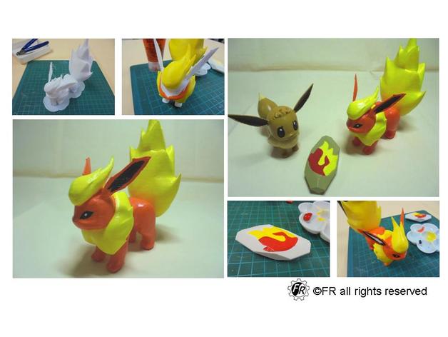 Pokemon flareon evolutivo calcolo anycubic i3 mega eevee Lavori solidi 3D print model - Mito3D