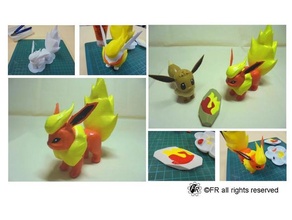 Pokémon Flareon evolutionär Stein anycubic i3 Mega eevee Solidworks 3d print model - Mito3D