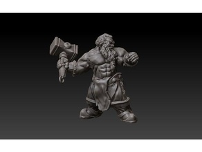 ogdin dwarf hammer guardian miniature tabletop gaming 3d print model - Mito3D