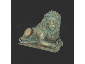 Lion statue Tomber 4 photogrammétrie 3d print model - Mito3D