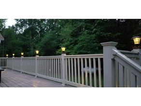 rail cap light base deck outdoor porch solar vinyl post railing 3d print model - Mito3D