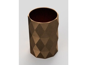 vaso recipiente diamante padronizar flor lápis suporte quadrado 3d print model - Mito3D