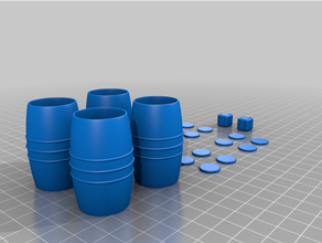 parchis conjunto completo caja tazas Cubo friso dados fichas divertido juego 3d print model - Mito3D