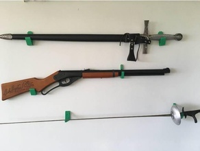 Mauer Anschlüsse bb Gewehr Halterung Fechten montieren Schwert 3d print model - Mito3D