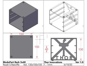 modupart modulaire pièces organisateur grille 3x40 3d print model - Mito3D