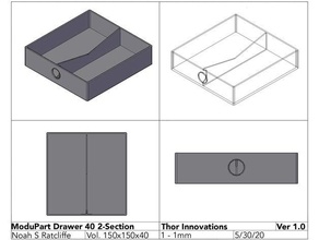 modupart modular parts organizer - drawer 40mm 2 3d print model - Mito3D