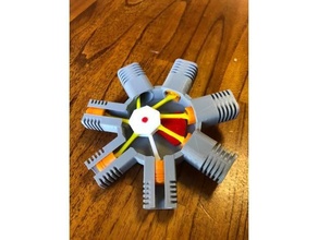 7 cilindro radial motor modelo 3d print model - Mito3D