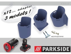 Batterie Adapter 12v Parkside einhell 3 Modelle openscad 3d print model - Mito3D