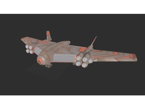 ricaduta Jumbo jet aereo 4 Jet jumbo nurfluegel retrò futuristico scifi 3d print model - Mito3D