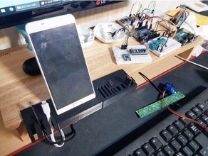 bois moniteur supporter marguerite add câble titulaire soutien papeterie micro sd carte mobile téléphone USB bâton 3d print model - Mito3D