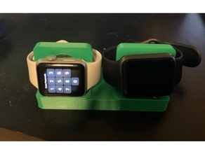 dual apple watch charging stand 3d print model - Mito3D