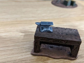 piccolo incudine giochi miniatura spargere tavolo terreno utensili banco 3d print model - Mito3D