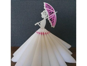 lady umbrella 3d quilling napkin holder 3dprintable 3dprinting decor decoration fusion 360 gift kitchen napkinholder tanyaakinora 3d print model - Mito3D