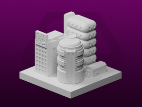 greeblecity cyberpunk futuriste greeble iii 3d print model - Mito3D