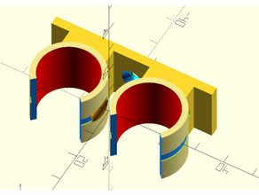 hose clamp 2x electric parametric tube 3d print model - Mito3D