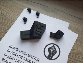 siyah hayatları Önemli rozet + klips Kara hayat blm Ataç kalem Kulp destek protesto 3d print model - Mito3D