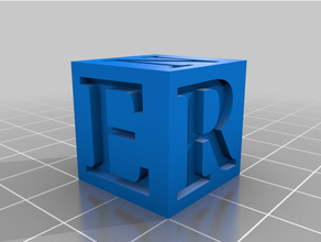 20mm calibration cube e-r-s-i-n letters 3d print model - Mito3D