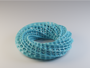 twisted torus soluble supports torture test geometric geometrical geometry math mathematics art mmu2 mmu2s prusa i3 mk3 pva support print knot 3d print model - Mito3D