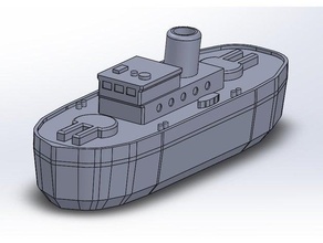 oyuncak savaş gemisi basit küvet tekne gemi 3d print model - Mito3D