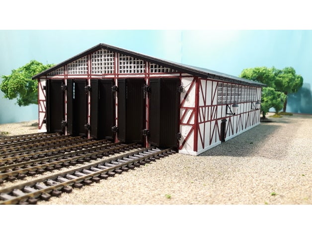 tram depot h0 ho scale building skjoldensholm 3D print model - Mito3D