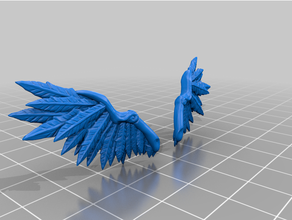 desktophero3d kanatlar melek dnd Zindanlar ejderhalar Kenku mini minyatür kanat 3d print model - Mito3D