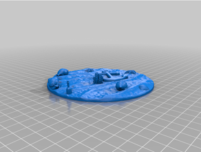 kitbashed arena submarino base 115mm dnd frostgrave miniatura mordheim martillo guerra 3d print model - Mito3D
