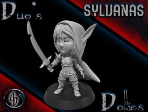 Sylvanas Chibi 28mm dnd minyatür Windrunner Warcraft 3d print model - Mito3D