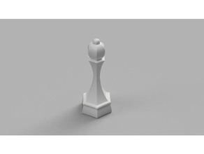bispo hexa 3d impressão Ajedrez alfil xadrez peça checs fou madeira torneamento 3d print model - Mito3D