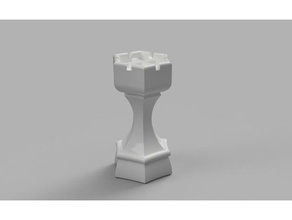 torre hexa 3dprintable ajedrez checs excursión madera torneado 3d print model - Mito3D
