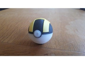 facile Assemblée ultra Balle pokeball Pokémon ultraball 3d print model - Mito3D