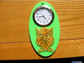 owl clock 3d print model - Mito3D