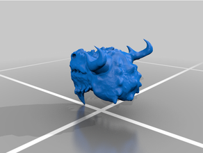 Dragão cabeça fechadas boca 3d print model - Mito3D