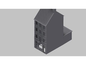 city house - stadthaus cityhouse dreifensterhaus grnderjahre h0 scale haus 3d print model - Mito3D