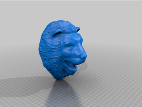 lions head display - wall mount art gift lion 3d print model - Mito3D