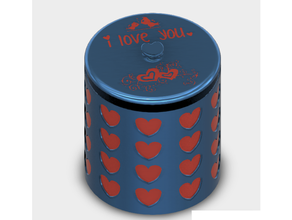 jarra corações garrafa recipiente presente tampa amar armazenamento namorados 3d print model - Mito3D