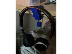 clamp mount jabra headphone clamps headphones holder 3d print model - Mito3D