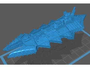 corruptor class battleship 30k battlefleet gothic bfg warhammer 40k bfh carrier chaos space marines horus heresy 3d print model - Mito3D