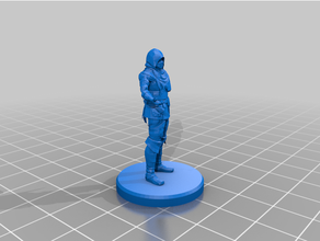 ladrón bandido cuchillo oscuro almas armadura asesino tablero juego daga mazmorras dragones fantasía capucha miniatura pícaro sinvergüenza 3d print model - Mito3D