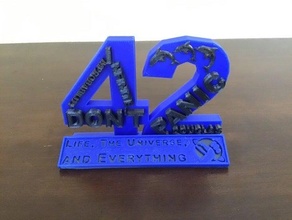 auto stoppeur guider 42 vie univers plaque base Hitchhikers guide stoppeurs ultime question 3d print model - Mito3D