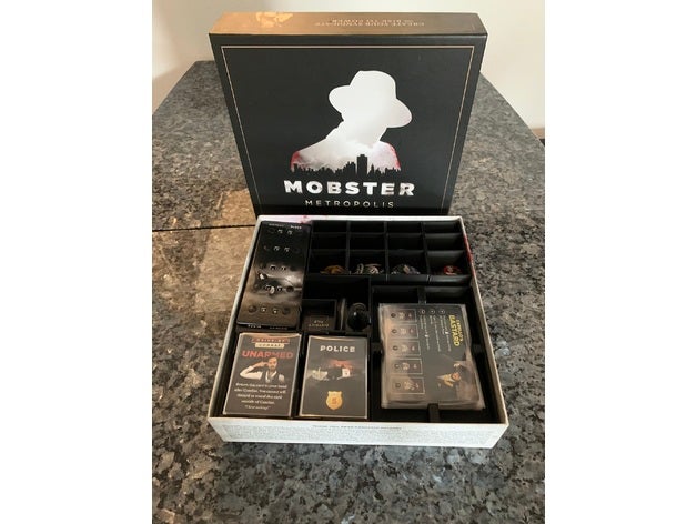 mobster metropolis organizer boardgame boardgames boardgamesinlay accessories inserts kickstarter mafia 3D print model - Mito3D