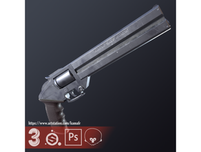 vash fuggi pistola trigun cosplay puntello revolver 3d print model - Mito3D